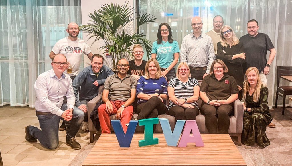 A photo showing a group of men and women who are the organisers and speakers at the Viva Explorers Community Day in Mancheser